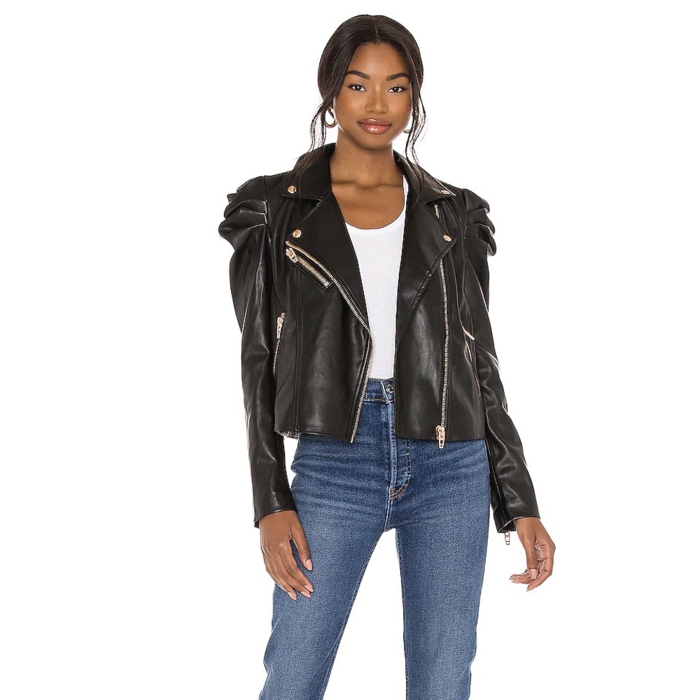 NWT Revolve Black Faux Leather Jacket
